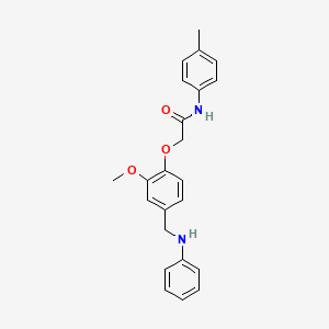 molecular formula C23H24N2O3 B4395046 2-[4-(anilinomethyl)-2-methoxyphenoxy]-N-(4-methylphenyl)acetamide 