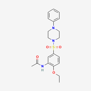 molecular formula C20H25N3O4S B4395049 N-{2-ethoxy-5-[(4-phenyl-1-piperazinyl)sulfonyl]phenyl}acetamide 
