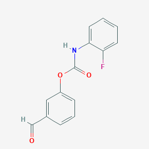molecular formula C14H10FNO3 B4395073 3-formylphenyl (2-fluorophenyl)carbamate 