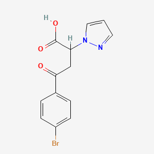 molecular formula C13H11BrN2O3 B4395105 4-(4-bromophenyl)-4-oxo-2-(1H-pyrazol-1-yl)butanoic acid 
