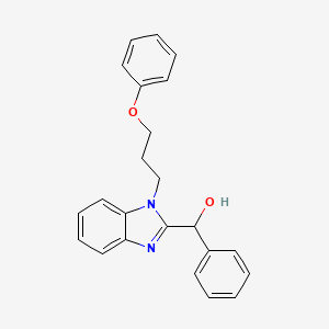molecular formula C23H22N2O2 B4395106 [1-(3-phenoxypropyl)-1H-benzimidazol-2-yl](phenyl)methanol 