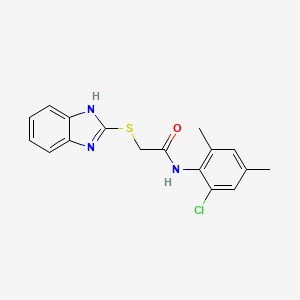 molecular formula C17H16ClN3OS B4395144 2-(1H-benzimidazol-2-ylthio)-N-(2-chloro-4,6-dimethylphenyl)acetamide 
