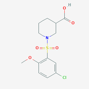 molecular formula C13H16ClNO5S B4395158 1-[(5-chloro-2-methoxyphenyl)sulfonyl]-3-piperidinecarboxylic acid 