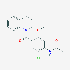 molecular formula C19H19ClN2O3 B4395170 N-[2-chloro-4-(3,4-dihydro-1(2H)-quinolinylcarbonyl)-5-methoxyphenyl]acetamide 