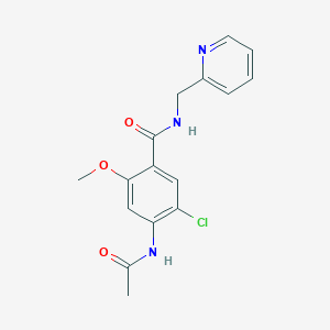 molecular formula C16H16ClN3O3 B4395194 4-(acetylamino)-5-chloro-2-methoxy-N-(2-pyridinylmethyl)benzamide 