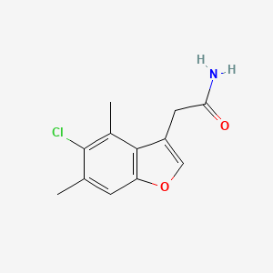 molecular formula C12H12ClNO2 B4395206 2-(5-chloro-4,6-dimethyl-1-benzofuran-3-yl)acetamide 
