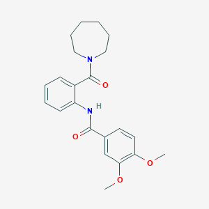 molecular formula C22H26N2O4 B4395244 N-[2-(1-azepanylcarbonyl)phenyl]-3,4-dimethoxybenzamide 
