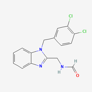 molecular formula C16H13Cl2N3O B4395249 {[1-(3,4-dichlorobenzyl)-1H-benzimidazol-2-yl]methyl}formamide 
