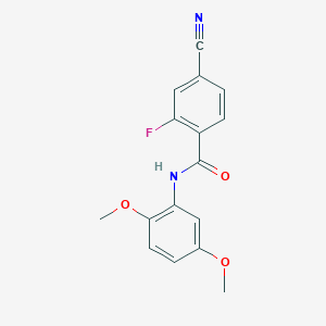 molecular formula C16H13FN2O3 B4395256 4-cyano-N-(2,5-dimethoxyphenyl)-2-fluorobenzamide 