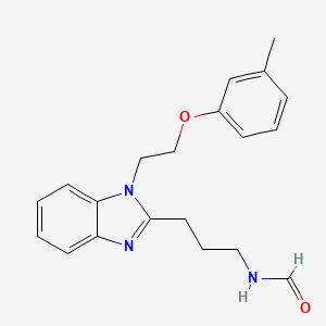 molecular formula C20H23N3O2 B4395283 (3-{1-[2-(3-methylphenoxy)ethyl]-1H-benzimidazol-2-yl}propyl)formamide 