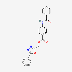 molecular formula C23H17N3O4 B4395293 (5-phenyl-1,3,4-oxadiazol-2-yl)methyl 4-(benzoylamino)benzoate 