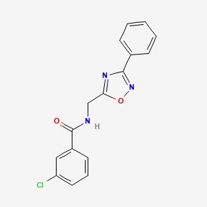 molecular formula C16H12ClN3O2 B4395300 3-chloro-N-[(3-phenyl-1,2,4-oxadiazol-5-yl)methyl]benzamide 
