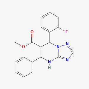 molecular formula C19H15FN4O2 B4395308 methyl 7-(2-fluorophenyl)-5-phenyl-4,7-dihydro[1,2,4]triazolo[1,5-a]pyrimidine-6-carboxylate 