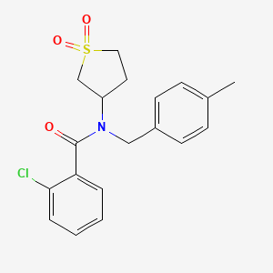 molecular formula C19H20ClNO3S B4395313 2-chloro-N-(1,1-dioxidotetrahydro-3-thienyl)-N-(4-methylbenzyl)benzamide 