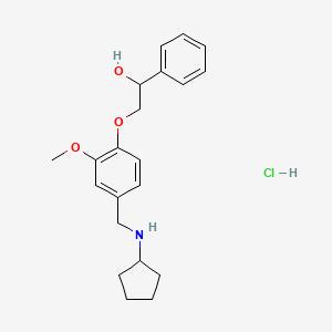 molecular formula C21H28ClNO3 B4395314 2-{4-[(cyclopentylamino)methyl]-2-methoxyphenoxy}-1-phenylethanol hydrochloride 