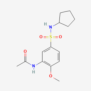 molecular formula C14H20N2O4S B4395340 N-{5-[(cyclopentylamino)sulfonyl]-2-methoxyphenyl}acetamide 