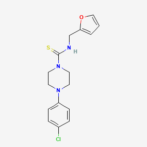 molecular formula C16H18ClN3OS B4395342 4-(4-chlorophenyl)-N-(2-furylmethyl)-1-piperazinecarbothioamide 