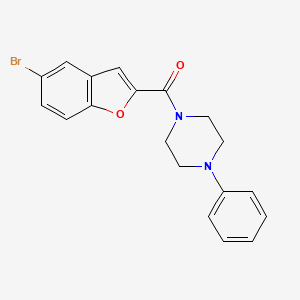 molecular formula C19H17BrN2O2 B4395343 1-[(5-bromo-1-benzofuran-2-yl)carbonyl]-4-phenylpiperazine 