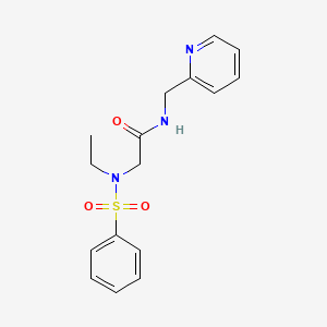 molecular formula C16H19N3O3S B4395344 N~2~-ethyl-N~2~-(phenylsulfonyl)-N~1~-(2-pyridinylmethyl)glycinamide 