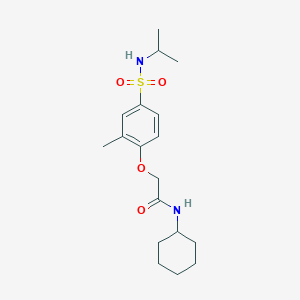 molecular formula C18H28N2O4S B4395352 N-cyclohexyl-2-{4-[(isopropylamino)sulfonyl]-2-methylphenoxy}acetamide 