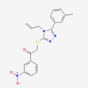 molecular formula C20H18N4O3S B4395360 2-{[4-allyl-5-(3-methylphenyl)-4H-1,2,4-triazol-3-yl]thio}-1-(3-nitrophenyl)ethanone 