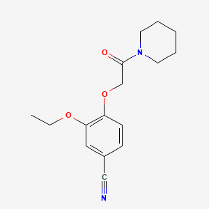 3-ethoxy-4-[2-oxo-2-(1-piperidinyl)ethoxy]benzonitrile