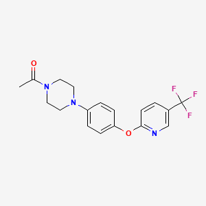 molecular formula C18H18F3N3O2 B4395376 1-acetyl-4-(4-{[5-(trifluoromethyl)-2-pyridinyl]oxy}phenyl)piperazine 