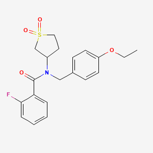 molecular formula C20H22FNO4S B4395380 N-(1,1-dioxidotetrahydro-3-thienyl)-N-(4-ethoxybenzyl)-2-fluorobenzamide 