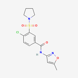 molecular formula C15H16ClN3O4S B4395391 4-chloro-N-(5-methyl-3-isoxazolyl)-3-(1-pyrrolidinylsulfonyl)benzamide 