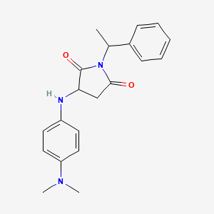 molecular formula C20H23N3O2 B4395407 3-{[4-(dimethylamino)phenyl]amino}-1-(1-phenylethyl)-2,5-pyrrolidinedione 
