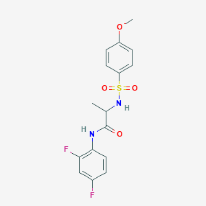 molecular formula C16H16F2N2O4S B4395419 N~1~-(2,4-difluorophenyl)-N~2~-[(4-methoxyphenyl)sulfonyl]alaninamide 