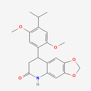 molecular formula C21H23NO5 B4395437 8-(4-isopropyl-2,5-dimethoxyphenyl)-7,8-dihydro[1,3]dioxolo[4,5-g]quinolin-6(5H)-one 