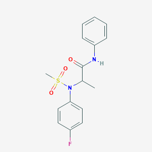 molecular formula C16H17FN2O3S B4395439 N~2~-(4-fluorophenyl)-N~2~-(methylsulfonyl)-N~1~-phenylalaninamide 