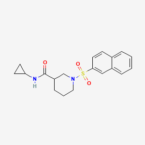molecular formula C19H22N2O3S B4395457 N-cyclopropyl-1-(2-naphthylsulfonyl)-3-piperidinecarboxamide 