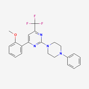 molecular formula C22H21F3N4O B4395471 4-(2-methoxyphenyl)-2-(4-phenyl-1-piperazinyl)-6-(trifluoromethyl)pyrimidine 