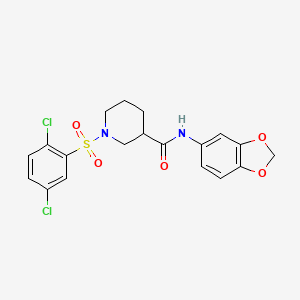 molecular formula C19H18Cl2N2O5S B4395485 N-1,3-benzodioxol-5-yl-1-[(2,5-dichlorophenyl)sulfonyl]-3-piperidinecarboxamide 