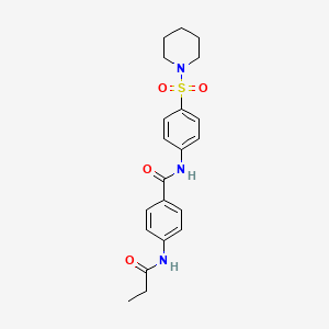 molecular formula C21H25N3O4S B4395501 N-[4-(1-piperidinylsulfonyl)phenyl]-4-(propionylamino)benzamide 