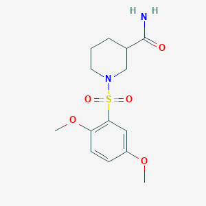 molecular formula C14H20N2O5S B4395508 1-[(2,5-dimethoxyphenyl)sulfonyl]-3-piperidinecarboxamide 