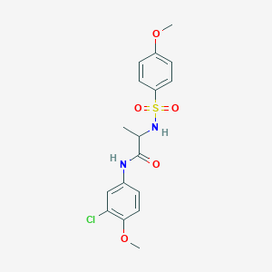 molecular formula C17H19ClN2O5S B4395516 N~1~-(3-chloro-4-methoxyphenyl)-N~2~-[(4-methoxyphenyl)sulfonyl]alaninamide 