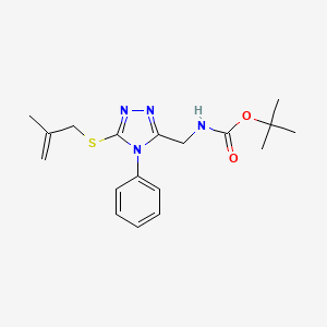 molecular formula C18H24N4O2S B4395521 tert-butyl ({5-[(2-methyl-2-propen-1-yl)thio]-4-phenyl-4H-1,2,4-triazol-3-yl}methyl)carbamate 