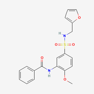 molecular formula C19H18N2O5S B4395531 N-(5-{[(2-furylmethyl)amino]sulfonyl}-2-methoxyphenyl)benzamide 