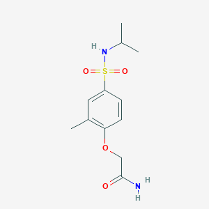 molecular formula C12H18N2O4S B4395535 2-{4-[(isopropylamino)sulfonyl]-2-methylphenoxy}acetamide 