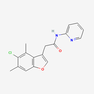 molecular formula C17H15ClN2O2 B4395548 2-(5-chloro-4,6-dimethyl-1-benzofuran-3-yl)-N-2-pyridinylacetamide 