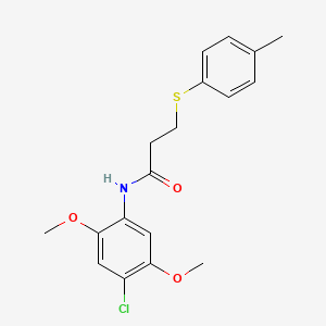 molecular formula C18H20ClNO3S B4395572 N-(4-chloro-2,5-dimethoxyphenyl)-3-[(4-methylphenyl)thio]propanamide 