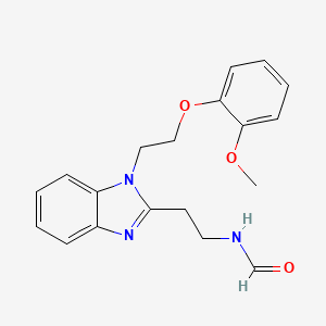 molecular formula C19H21N3O3 B4395604 (2-{1-[2-(2-methoxyphenoxy)ethyl]-1H-benzimidazol-2-yl}ethyl)formamide 