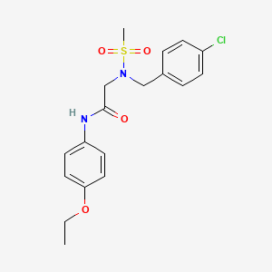 molecular formula C18H21ClN2O4S B4395606 N~2~-(4-chlorobenzyl)-N~1~-(4-ethoxyphenyl)-N~2~-(methylsulfonyl)glycinamide 