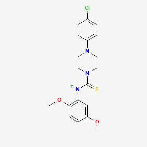 molecular formula C19H22ClN3O2S B4395611 4-(4-chlorophenyl)-N-(2,5-dimethoxyphenyl)-1-piperazinecarbothioamide 
