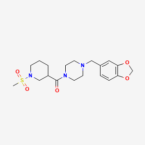 molecular formula C19H27N3O5S B4395622 1-(1,3-benzodioxol-5-ylmethyl)-4-{[1-(methylsulfonyl)-3-piperidinyl]carbonyl}piperazine 