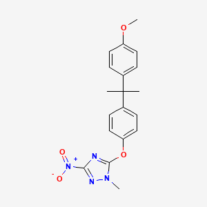 molecular formula C19H20N4O4 B4395629 5-{4-[1-(4-methoxyphenyl)-1-methylethyl]phenoxy}-1-methyl-3-nitro-1H-1,2,4-triazole 