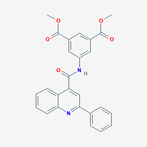molecular formula C26H20N2O5 B439564 Dimethyl 5-{[(2-phenyl-4-quinolyl)carbonyl]amino}isophthalate CAS No. 313386-53-7